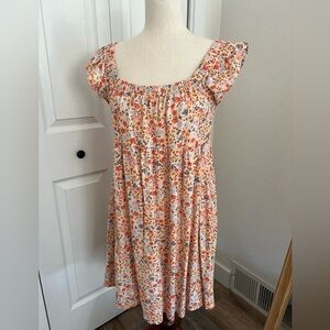 Wild Fable 100% Linen floral dress medium